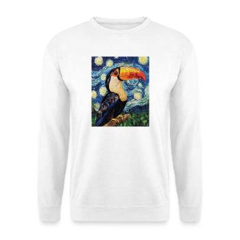 Toucan Oiseau Style Van Gogh - Sweat-shirt Unisexe - blanc - Devant