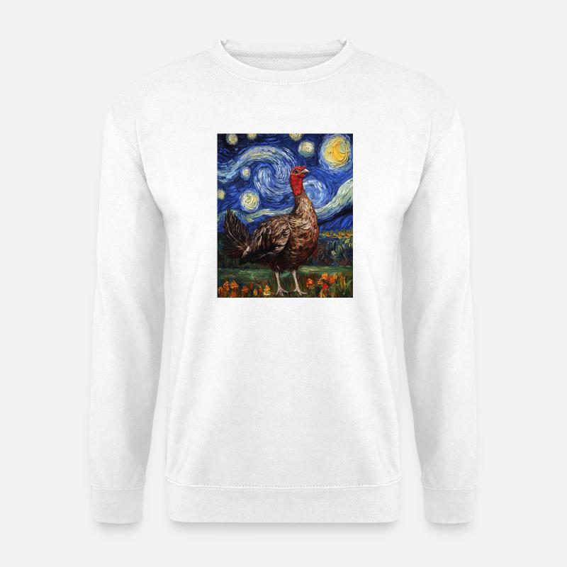 Truthahn Vogel Van Gogh Style - Unisex Pullover - Weiß