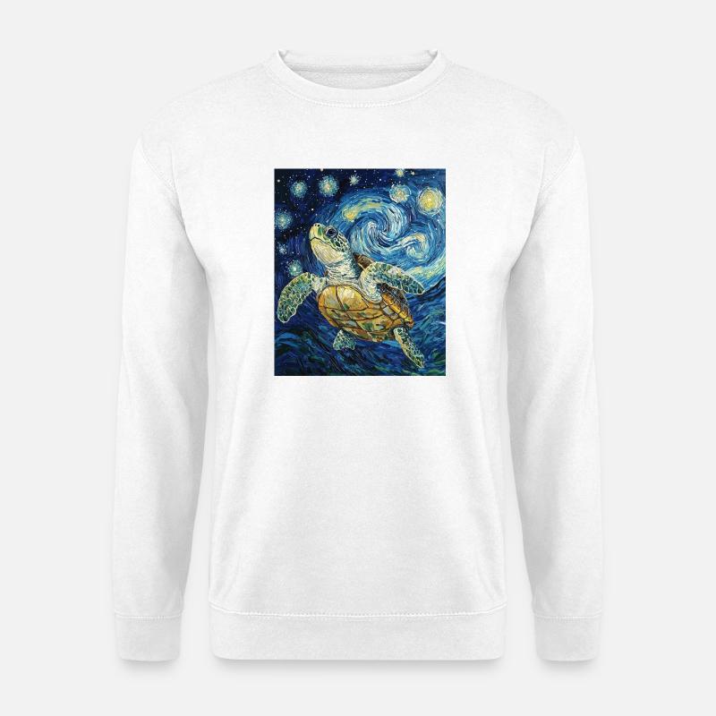Turtle Van Gogh Style - Unisex Sweatshirt - white