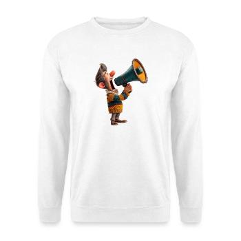 Karikatur Megafon Redner - Unisex Pullover - Weiß - Vorne