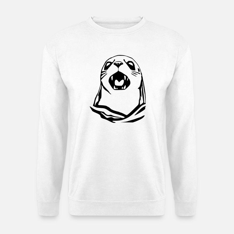 Seehund Robbe T-shirt Geschenk - Unisex Pullover - Weiß