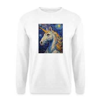 Einhorn Einhörner Licorne Style Van Gogh - Sweat-shirt Unisexe - blanc - Devant