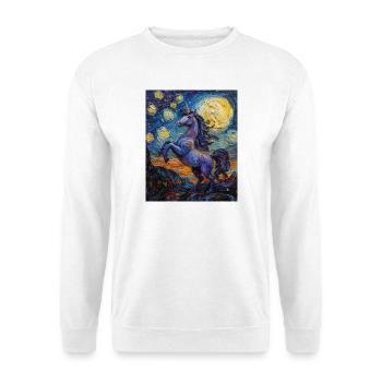 Einhorn Einhörner Licorne Style Van Gogh - Sweat-shirt Unisexe - blanc - Devant