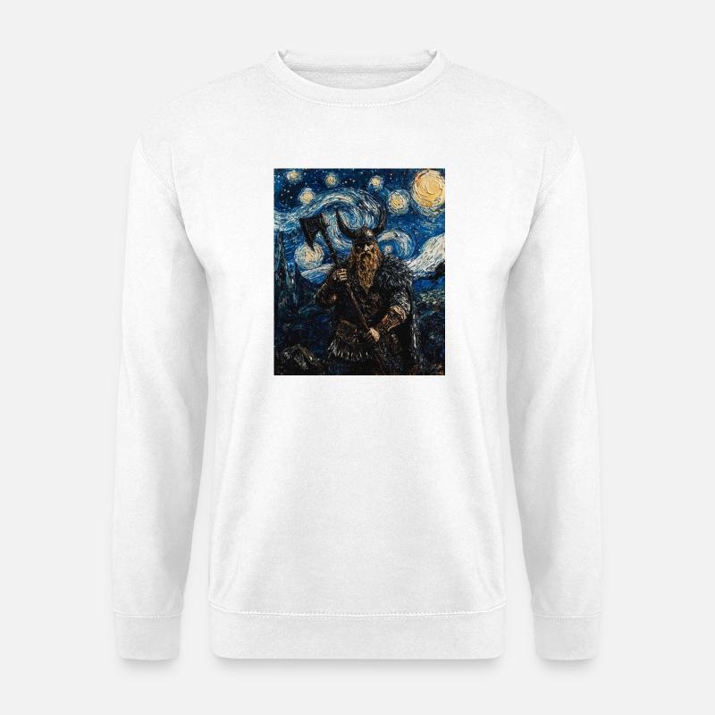 Wikinger Van Gogh Style - Unisex Pullover - Weiß