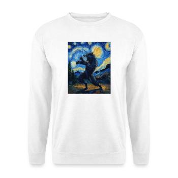 Loup loup-garou style Van Gogh - Sweat-shirt Unisexe - blanc - Devant