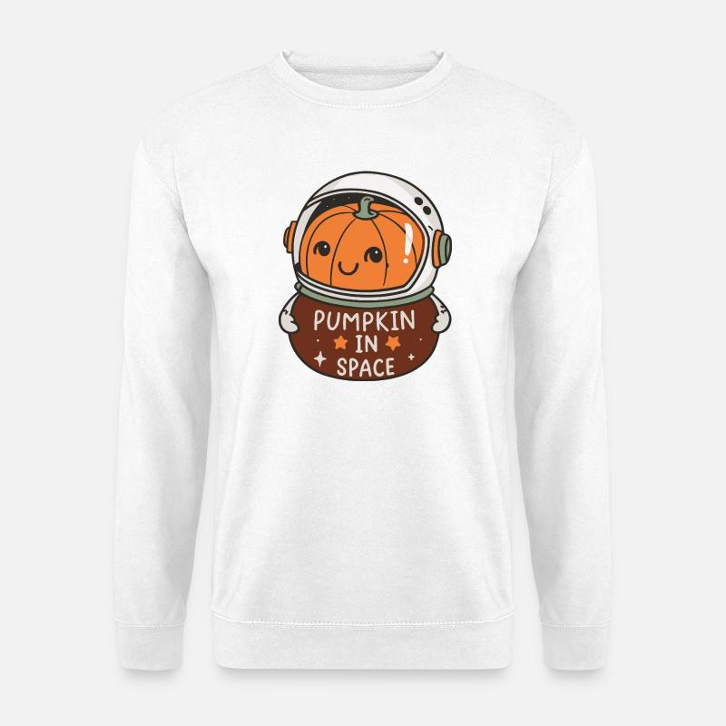 Lächelnder Astronaut Kürbis - Unisex Pullover - Weiß
