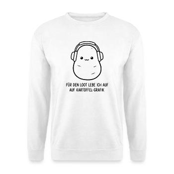 Patate gamer | Drôle de dicton pour les joueurs - Sweat-shirt Unisexe - blanc - Devant