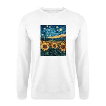 Tournesol Van Gogh Style Nuit étoilée - Sweat-shirt Unisexe - blanc - Devant