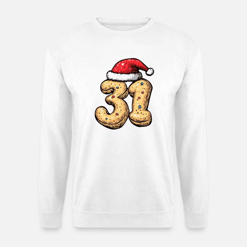31 Zahl Keks Weihnachten - Unisex Pullover - Weiß