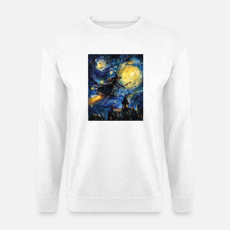 Witch Van Gogh Starry Night - Unisex Sweatshirt - white