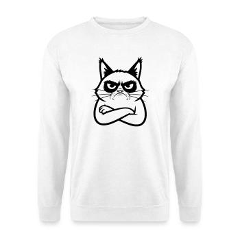 Cat Line Art Cartoon Illustration - Unisex Sweatshirt - white - Front