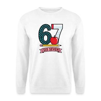 6 7 Apple and Pencil - Unisex Pullover - Weiß - Vorne