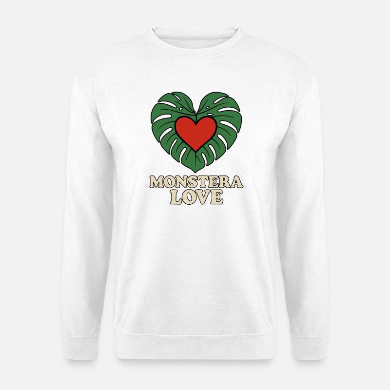 Monstera Love - Unisex Pullover - Weiß