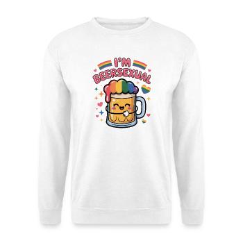Je suis beersexual - Logo de Cool Beer - Sweat-shirt Unisexe - blanc - Devant