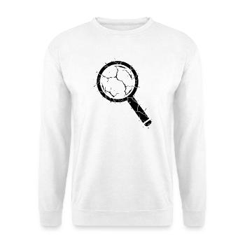 Broken magnifying glass sliver glass vector - Unisex Sweatshirt - white - Front