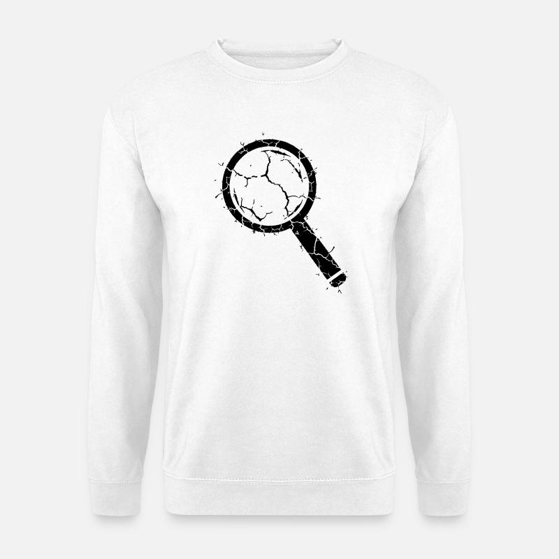 Zerbrochene Lupe Splitter Glas Vektor - Unisex Pullover - Weiß