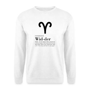 Sternzeichen Widder - Unisex Pullover - Weiß - Vorne