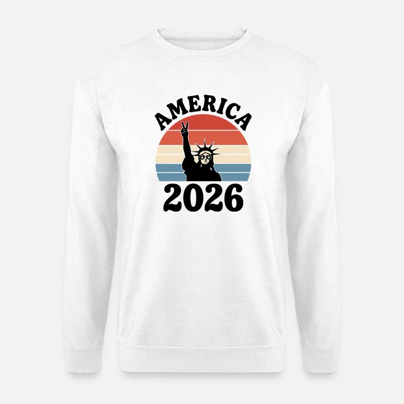 America 2026 Freiheitsstatue Peace - Unisex Pullover - Weiß