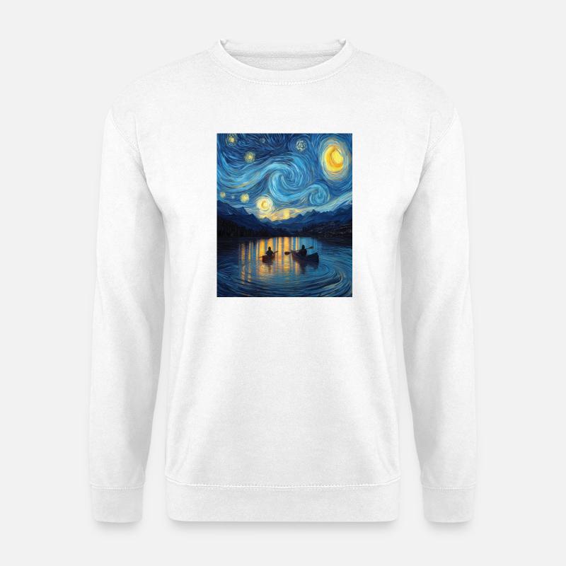 Kayak Van Gogh Starry Night - Unisex Sweatshirt - white