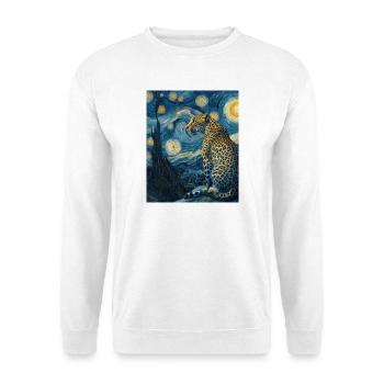 Léopard Van Gogh - Sweat-shirt Unisexe - blanc - Devant