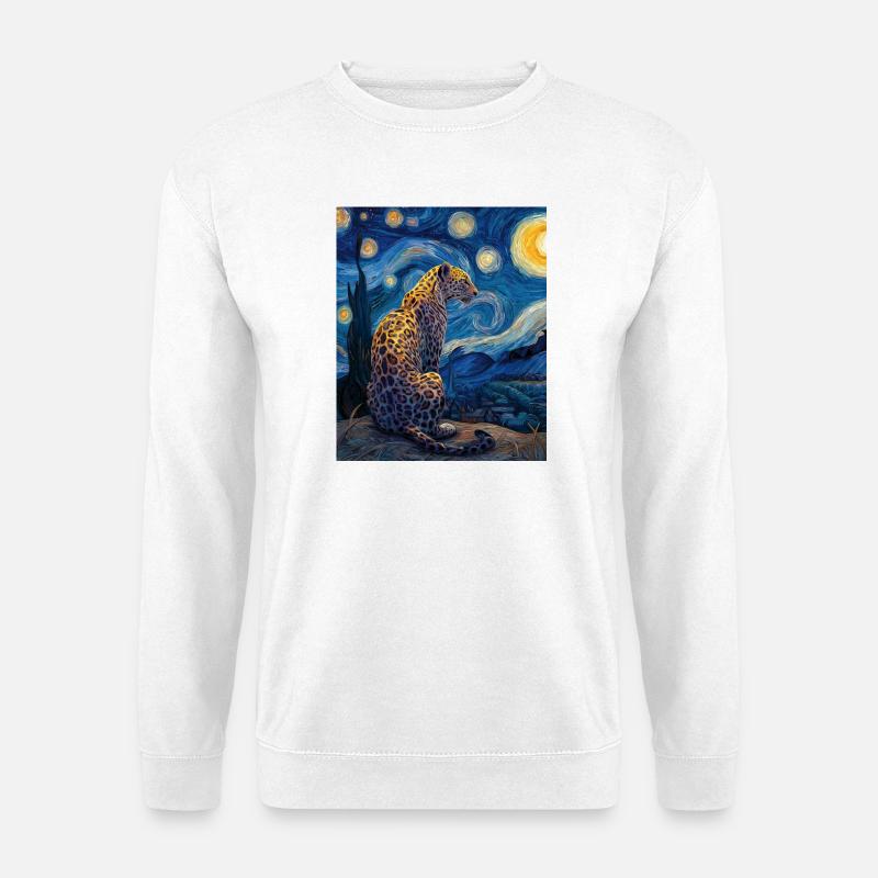 Leopard Van Gogh - Unisex Sweatshirt - white