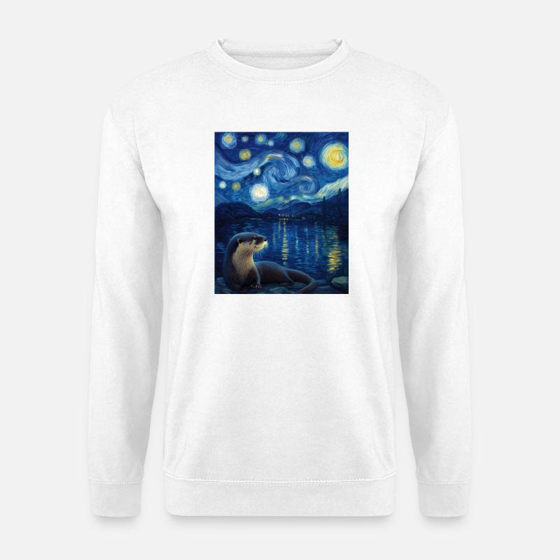 Otter Van Gogh - Unisex Pullover - Weiß