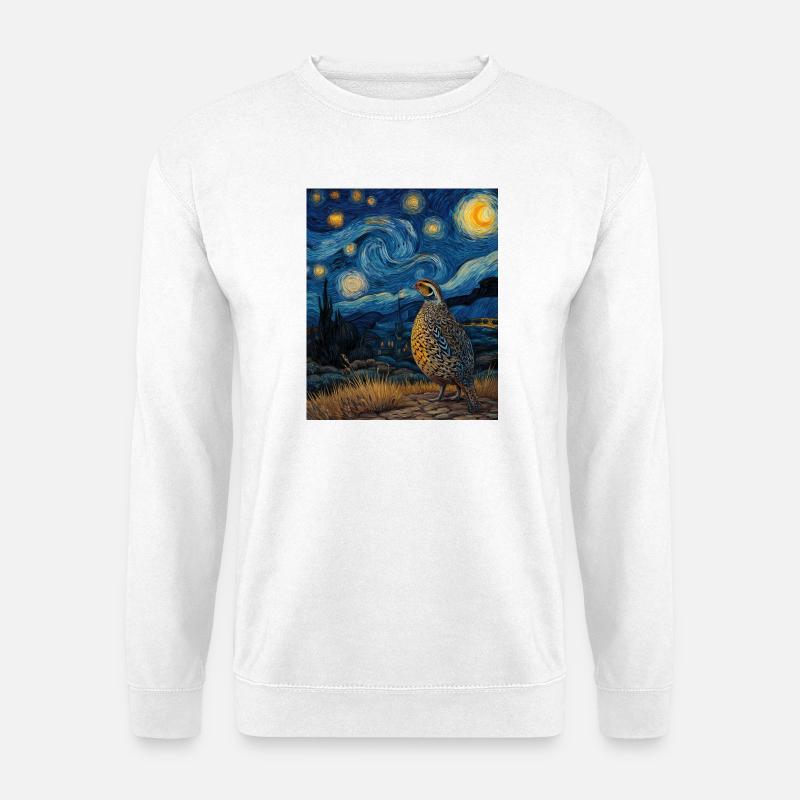 Wachtel Van Gogh - Unisex Pullover - Weiß