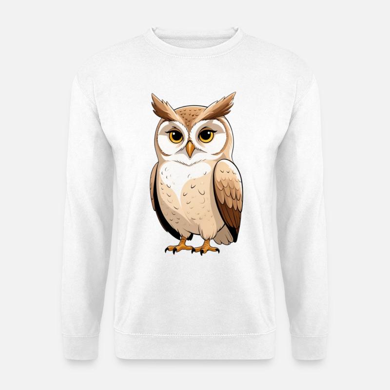 Lustige Baum Eule Cartoon - Unisex Pullover - Weiß