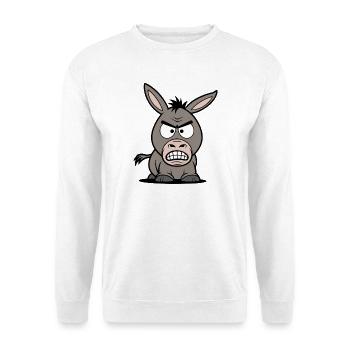 Angry Donkey Cartoon - Unisex Sweatshirt - white - Front