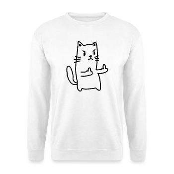 Doigt d’honneur du chat - Sweat-shirt Unisexe - blanc - Devant