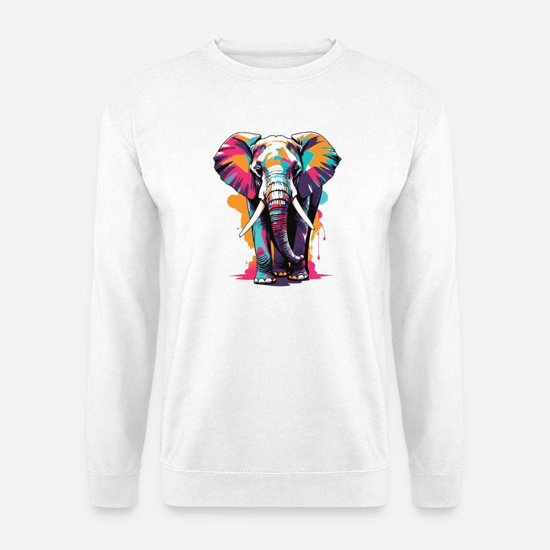 Elefant - Unisex Pullover - Weiß