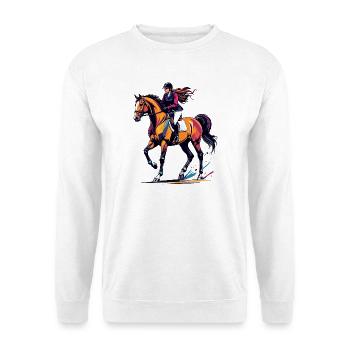 Équestre Équestre É - Sweat-shirt Unisexe - blanc - Devant