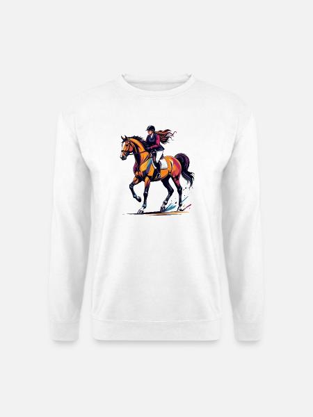 Équestre Équestre É - Sweat-shirt Unisexe - blanc