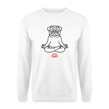 Pug Dog Zen Coloring Book - Unisex Sweatshirt - white - Front