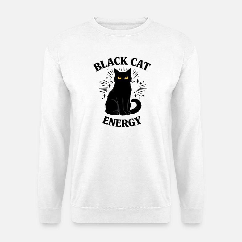 Black Cat Energie - Unisex Pullover - Weiß