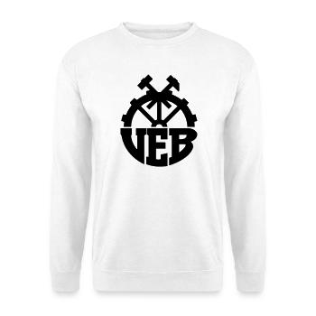 VEB Logo - Abzeichen der DDR (Farbe änderbar) - Unisex Pullover - Weiß - Vorne
