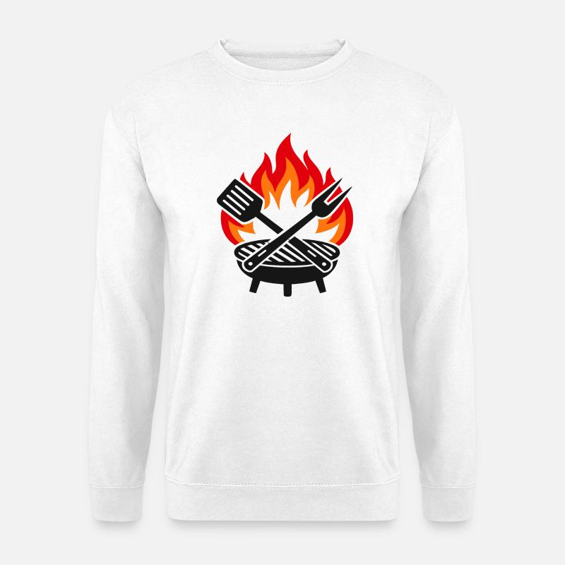 Flammen-Grill-Sommerabend - Unisex Pullover - Weiß