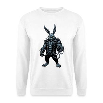 Heavy Metal Osterhase Rocker Ostern Hardcore Hase - Unisex Pullover - Weiß - Vorne