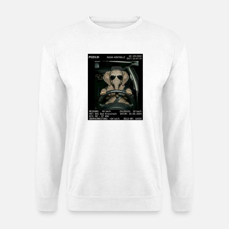 Elefant Geblitzt - Unisex Pullover - Weiß