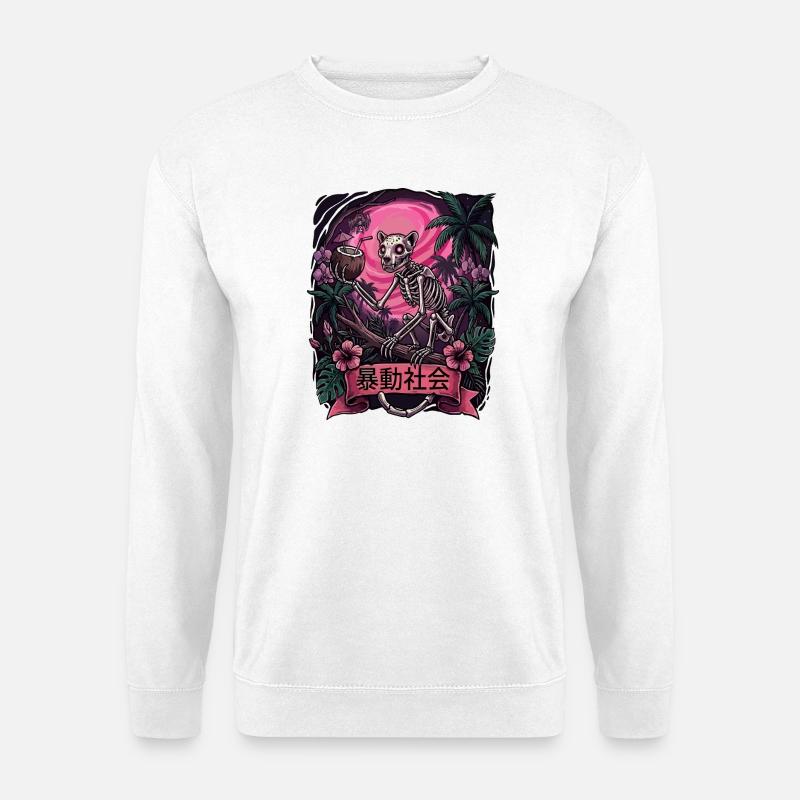 Tropical Skeleton Sunset - Unisex Sweatshirt - white