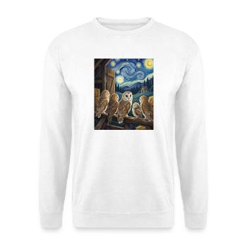 Nuit étoilée Chouettes des granges Van Gogh Art - Sweat-shirt Unisexe - blanc - Devant