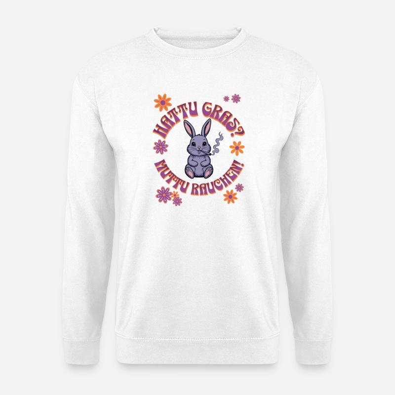 Canabis Rabbit - Hattu Grass? - Unisex Sweatshirt - white