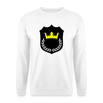 Kronenpracht Gelb Schwarz - Unisex Pullover - Weiß - Vorne