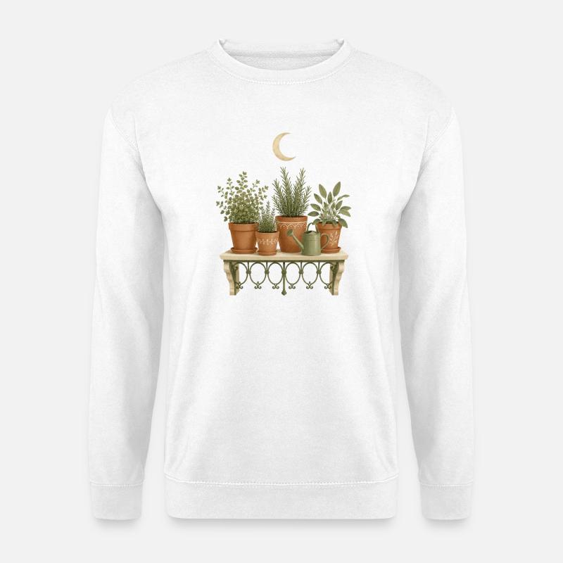 Kräuterbalkon Mondschein - Unisex Pullover - Weiß