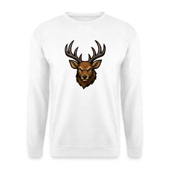 Forest deer head illustration - Unisex Sweatshirt - white - Front