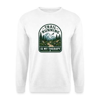 La course en sentier est ma thérapie - Sweat-shirt Unisexe - blanc - Devant