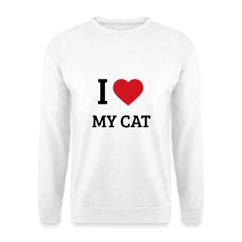 I Love My Cat Saying – Cute Cat T-Shirt - Unisex Sweatshirt - white - Front