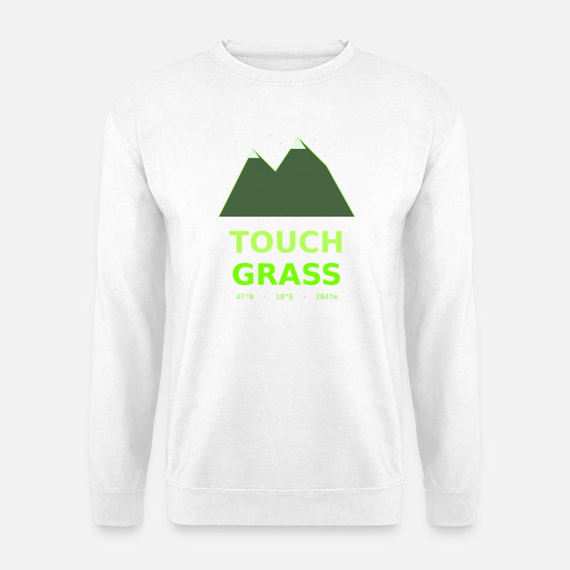 Neon Berge Touch Grass - Unisex Pullover - Weiß