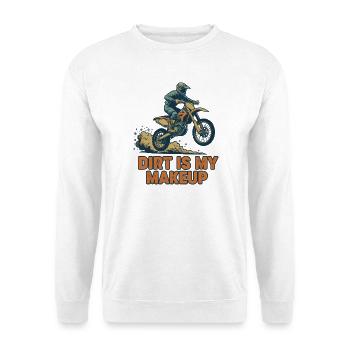 La saleté est mon t-shirt vintage de motocross maquillé - Sweat-shirt Unisexe - blanc - Devant