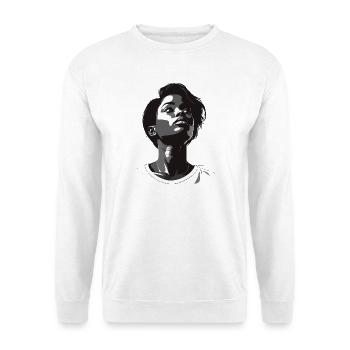 Black and white upward view - Unisex Sweatshirt - white - Front